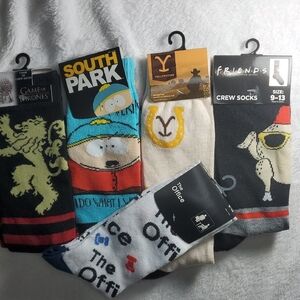 5 Pack TV Show Themed Socks